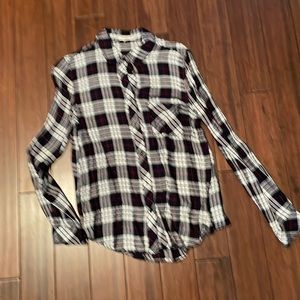 Black and white plaid button down